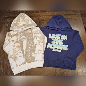 Kids' Cream and Blue Hoodies Set Of 2, Size 7
